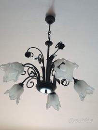 Lampadario ferro battuto