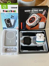 SmartWatch+Cuffie Bleutooth+PowerBank Magnetico