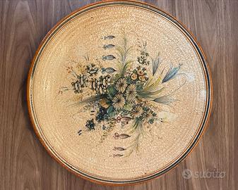 Piatto ceramica decorata da parete vintage
