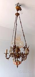 lampadario classico liberty vetro ceramica