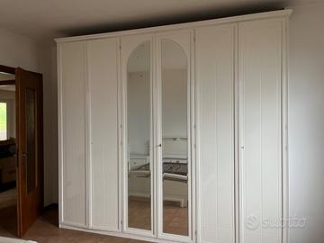 Armadio camera da letto bianco lucido 6 ante