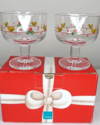 🎄 THUN – Coppia di coppe in vetro con confezione
