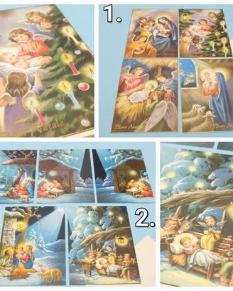 6 Set di cartoline natalizie vintage anni 60 70