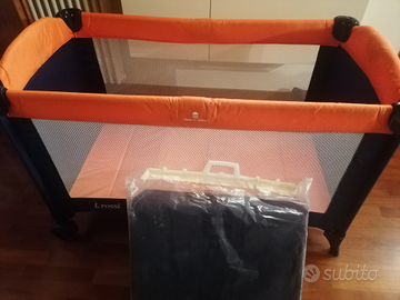 Lettino da campeggio L. rossi blu e arancione