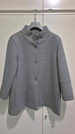 giacca righe bianca blu scuro