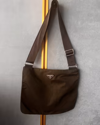 Tracolla Prada in nylon caki 32x25