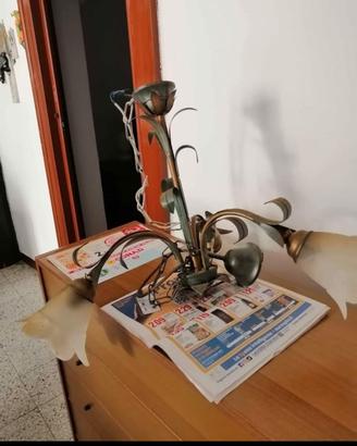 lampadario tre luci particolare mastriartigiani 