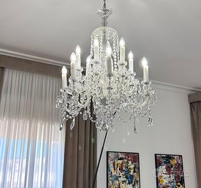 Coppia lampadari in cristallo di Boemia