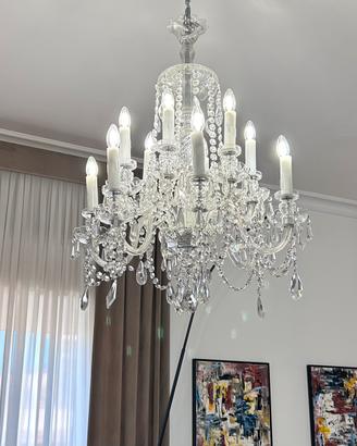 Coppia lampadari in cristallo di Boemia