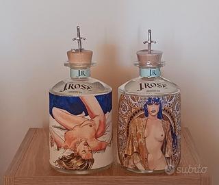COPPIE DI BOTTIGLIE VUOTE DI GIN JROSE ORIGINALI