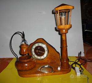 Soprammobile vintage legno con Orologio Kaiser