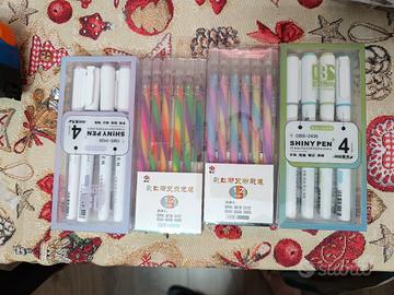 8 evidenziatori e 12 penne