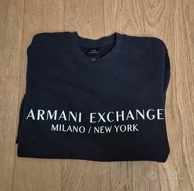 Felpa girocollo blu Armani uomo tg S