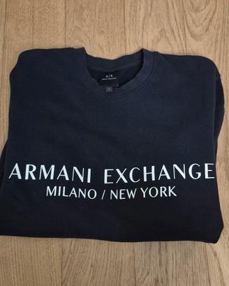 Felpa girocollo blu Armani uomo tg S