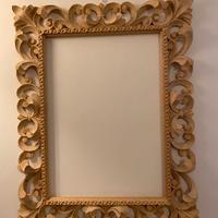 Cornice Grezza Legno Massello stile barocco