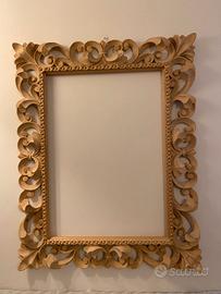 Cornice Grezza Legno Massello stile barocco