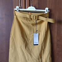 gonna a ginocchio color senape 