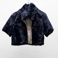 Giacca corta in lapin blu