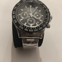 Orologio Uomo Nero Cronografo Acciaio – Nuovo