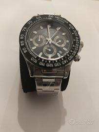 Orologio Uomo Nero Cronografo Acciaio – Nuovo