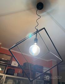 Lampadario minimal ferro verniciato nero