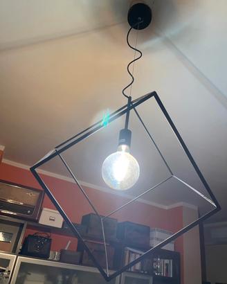 Lampadario minimal ferro verniciato nero