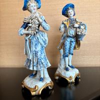 coppia di statuine in porcellana Capodimonte
