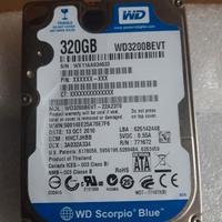 Hard disk da 320 Gb W.D. Blue 2,5" SATA III 2.5"