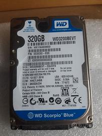 Hard disk da 320 Gb W.D. Blue 2,5" SATA III 2.5"