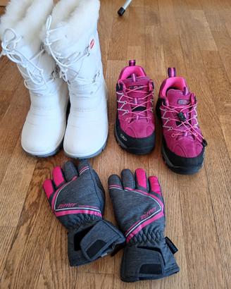 Doposci scarpe montagna e guanti sci