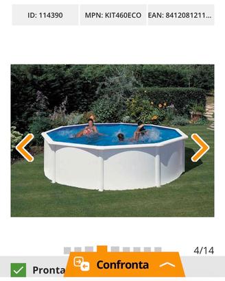 Piscina fujj fuori terra gre 4,60 d in ottime cond