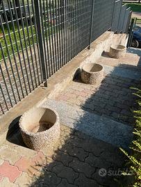 4 Fioriere in cemento ghiaia lavata rotonde