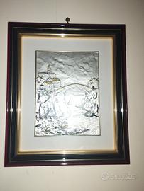 Quadro laminato in oro e argento 