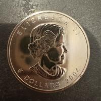 Canada Foglia d’acero 5 dollari 2004 argento FDC