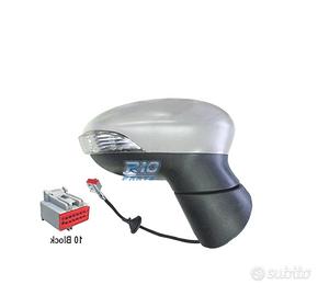 SPECCHIO COMPLETO DESTRO FORD FIESTA 12-17 LUCE A 