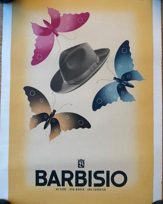 Poster vintage BARBISIO CAPPELLO E FARFALLE