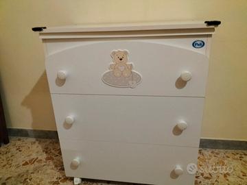 settimino cassettiera con vaschetta per bagnetto 
