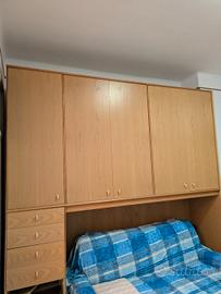 Struttura letto SMONTATA con armadio e cassettiera