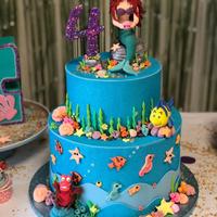 Torta finta tema sirenetta Ariel