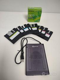 Lettore Floppy USB Exagerate + 8 Floppy Disk 3.5"
