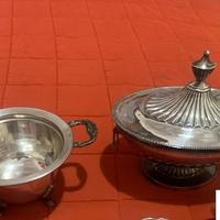 2 articoli vintage in metallo argentato