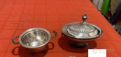 2 articoli vintage in metallo argentato