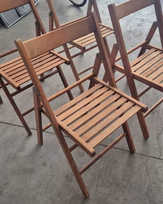 sedie di legno pieghevoli, set da 4