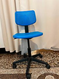 sedia girevole con rotelle, altezza regolabile 