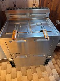Friggitrice professionale inox , 2 vasche, ELFRAMO
