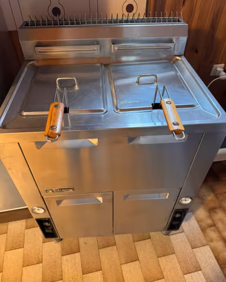 Friggitrice professionale inox , 2 vasche, ELFRAMO
