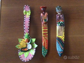 4 OGGETTI CUBANI ORIGINALI DECORATIVI DI CARTAPEST