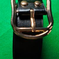 cintura nera con maxi fibbia Gold 102cm