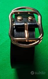 cintura nera con maxi fibbia Gold 102cm