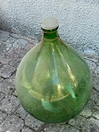 Grande damigiana vintage in vetro verde